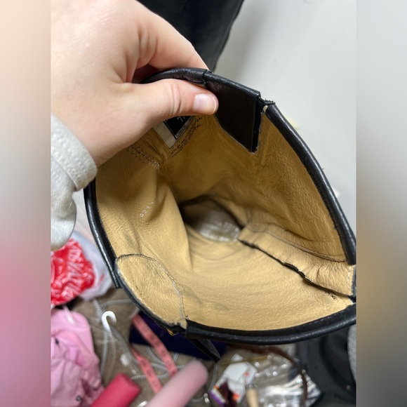 FRYE Pippa Black Back Zip Tall Leather Boots Sz 6.5 - Picture 15 of 16